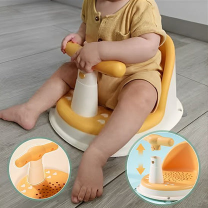 siege de bain bebe avec guidon jaune
